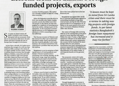 Lessons from Sri Lanka: Foreign-funded projects, exports. Lessons from Sri Lanka: Foreign-funded projects, exports.