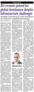 BD ceramic poised for global dominance despite infrastructure challenges